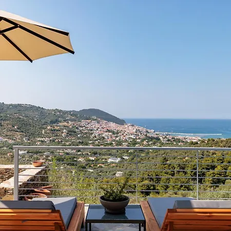 וילה Aether Retreat - Private Pools & Aegean Views סקופלוס טאון